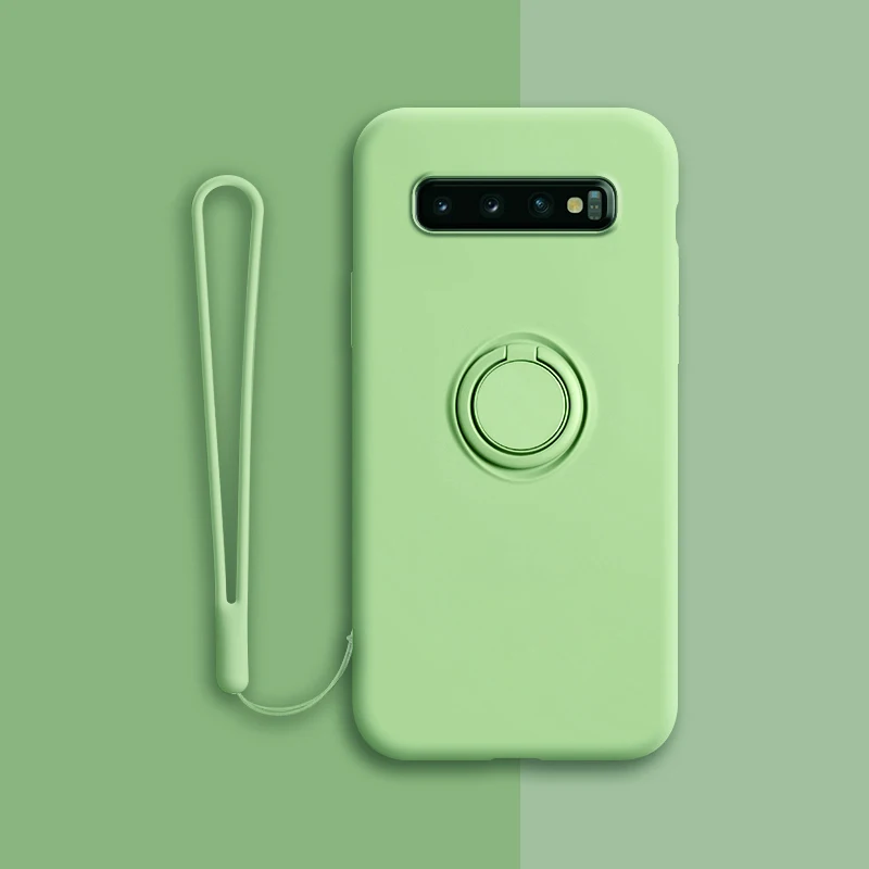 thumbnail image 1 of Soft Silicone Case For Samsung Galaxy S10 Plus S21 S20 FE Ultra S Note 20 9 10 S9 S8 S10E E Note20 Note9 Cover Ring Holder Stand, 1 of 4