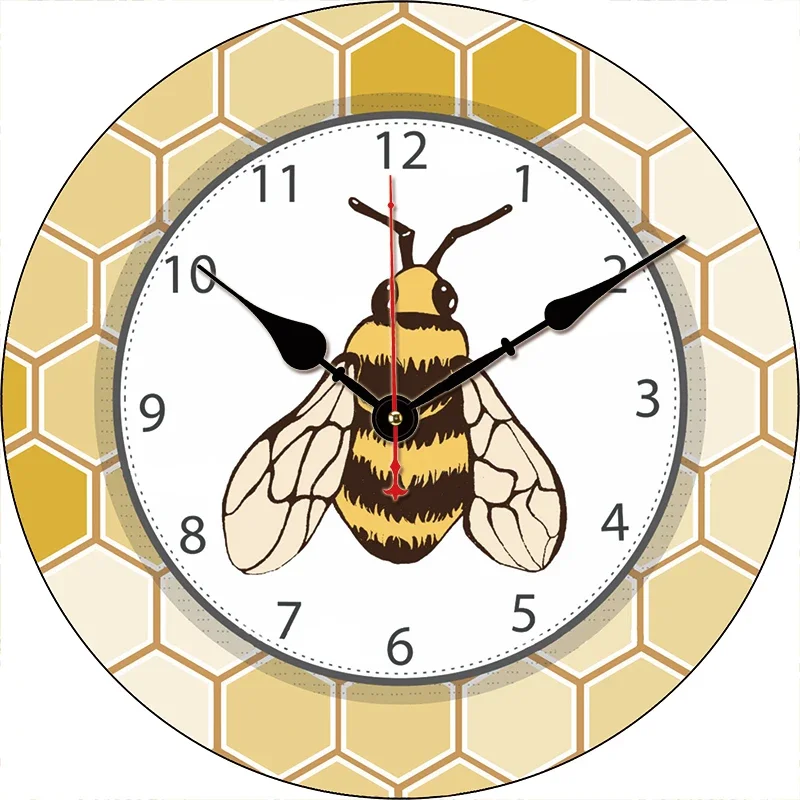 

Кухонные круглые Настенные часы Honeybee, большие декоративные настенные часы для столовой, ресторана, кафе, бесшумные, не тикающие, хороший подарок