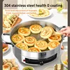 220V Large Capacity Electric Skillets,1500W high firepower 34CM diameter 5.8cm depth 304 Stainless Steel Uncoated non stick pan 1