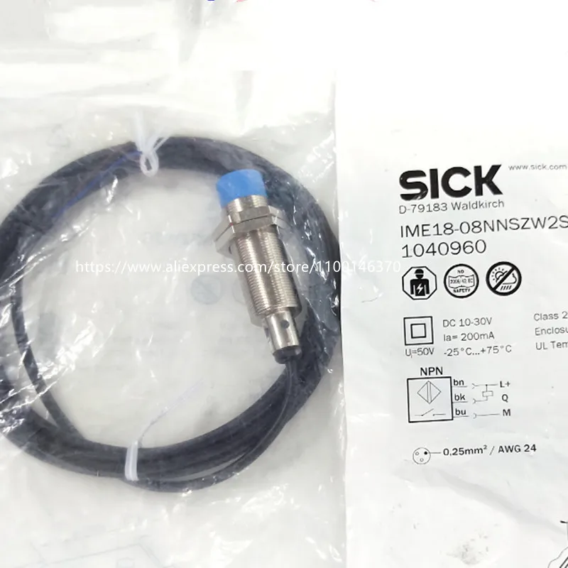 

3Pcs New High Quality Sick M8 proximity switch IME08-04NPSZW2S IME12-08NNSZW2S DC 10-30V three-wire PNP normally open