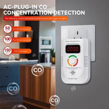 Home Security Combustible Gas Leakage Sensor LPG Propane Butane Methane Natural Gas Detector CO Carbon Monoxide Alarm Fireproof 4