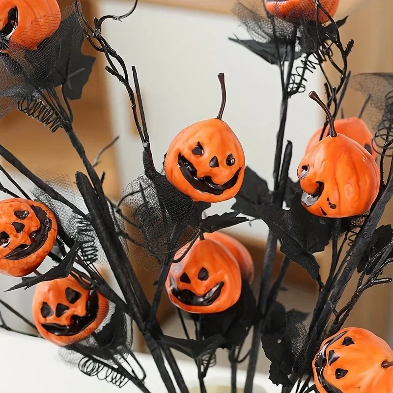 1/5/10PCS Halloween Grimace Pumpkin Black Maple Horror Bouquet Home Party Decorations Spooky Centerpiece Table Decor