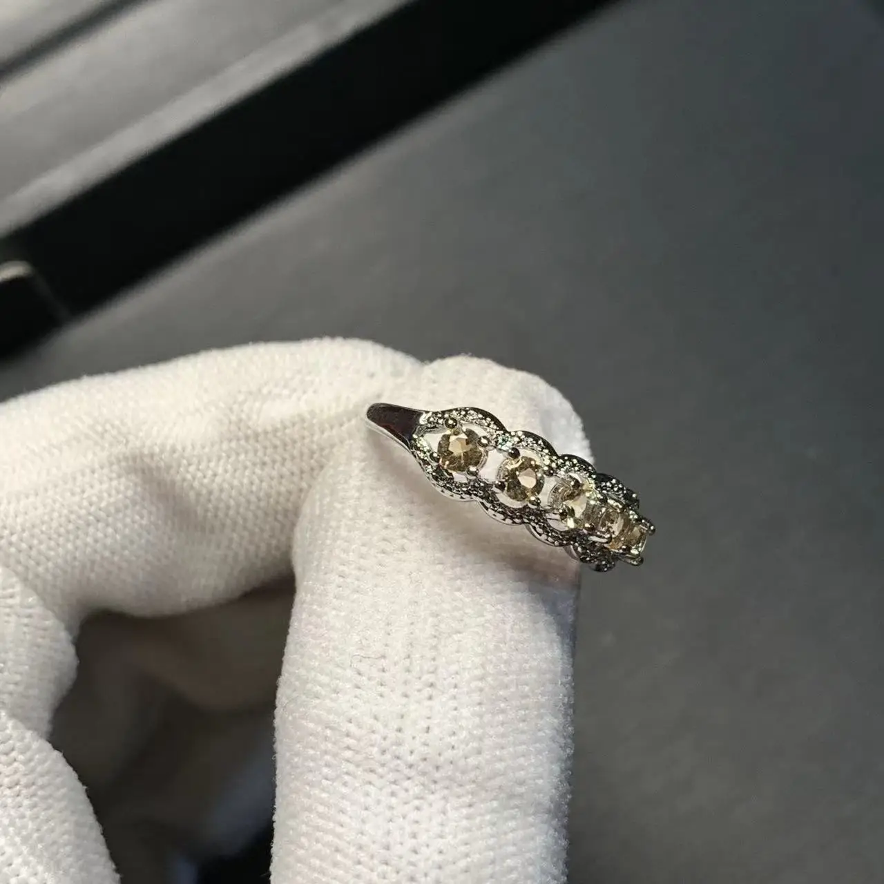 3MM Natural Citrine Ring Adjustable Female Ring Jewelry for Women Gift Wholesale High Quality Vintage Fine