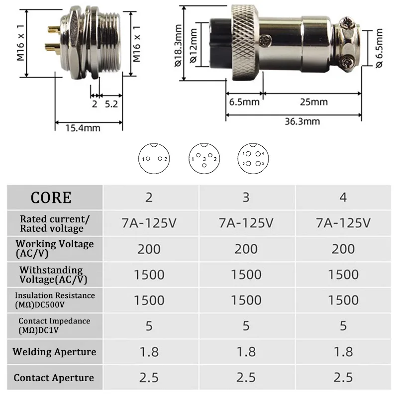5/20Set Gold Plated GX12 GX16 GX20 2/3/4/5/6/7/8/9/10/12 Pin Male Female Butting Wire Cable Circular Aviation Plug Connector 3