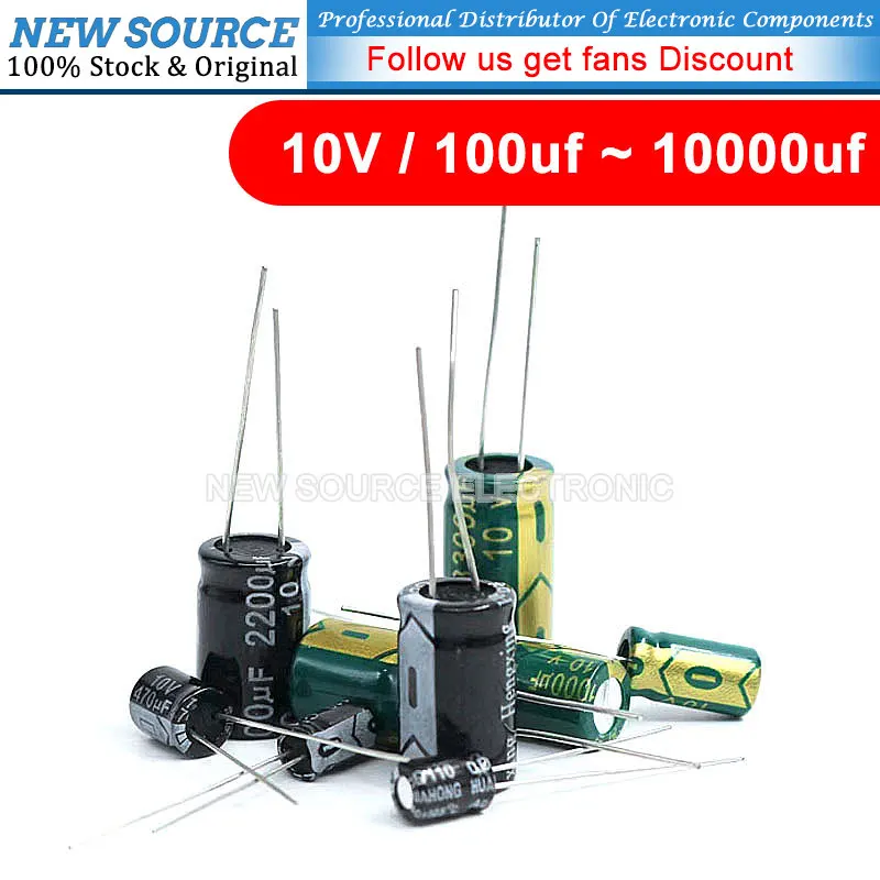 5-50PCS 10V DIP Aluminum Electrolytic Capacitor 100uf 220 330uf 470uf 680 1000uf 1500 2200uf 3300 4700uf 6800 10000uf NewSource 5 50pcs 10v dip aluminum electrolytic capacitor 100uf 220 330uf 470uf 680 1000uf 1500 2200uf 3300 4700uf 6800 10000uf newsource