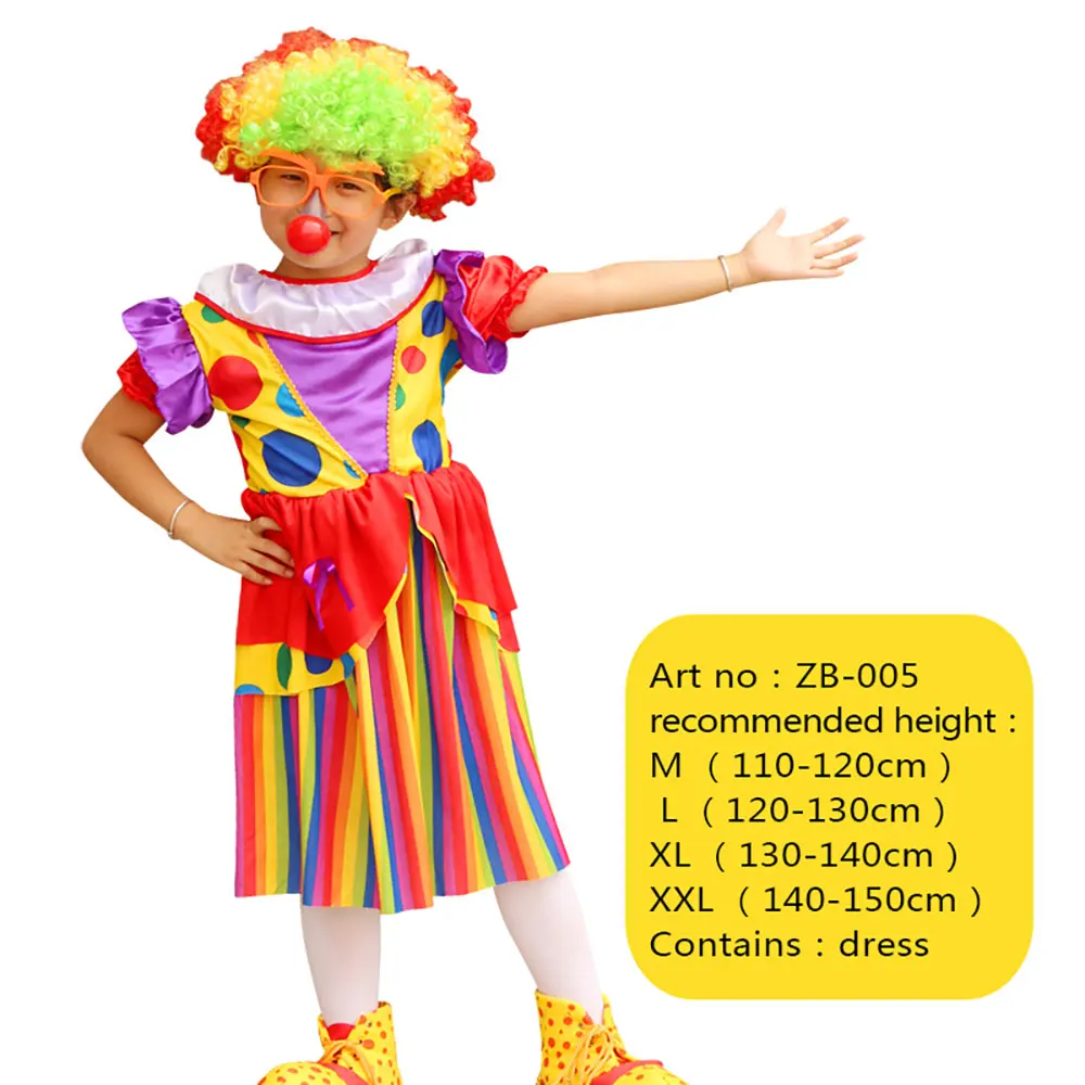 thumbnail image 1 of Disfraz de payaso de circo para niños, monos de Halloween, Cosplay de Carnaval adjunto, vestido para niños, 1 of 5