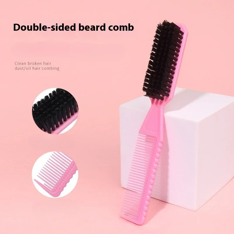 1PC 바버 넥 더스터 빈티지 스타일 나일론 브러쉬 2 in 1 양면 브러쉬 헤어 트리밍 클리닝 콧수염 수염 스타일링 도구