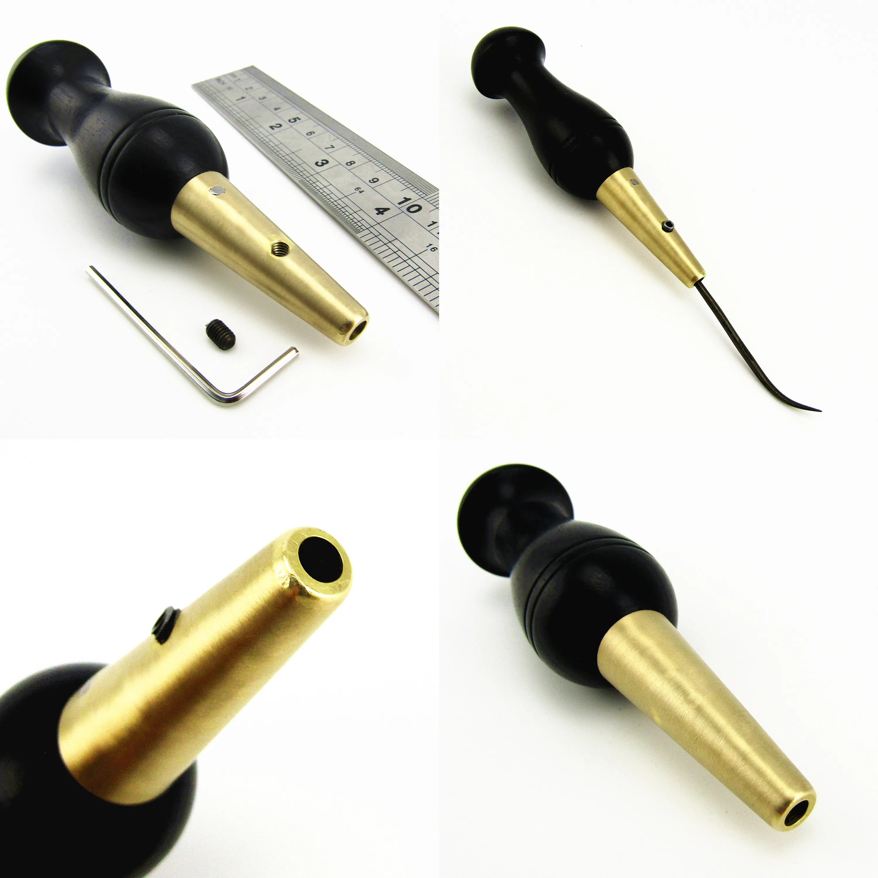 0-4.4mm Leather Crafts Sewing Stitching Awl Taper-shank Clip Needle Handle Tool Suitable for needles with a diameter of 0-4.4mm