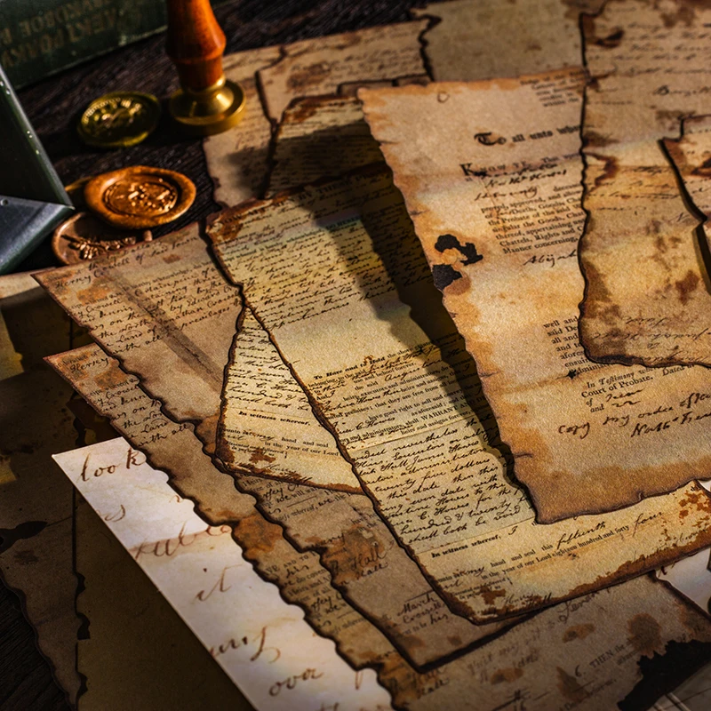 30 pcs Vintage old book pages Hand Account material paper Diy Junk Journal Decorative Scrapbooking Background paper 5