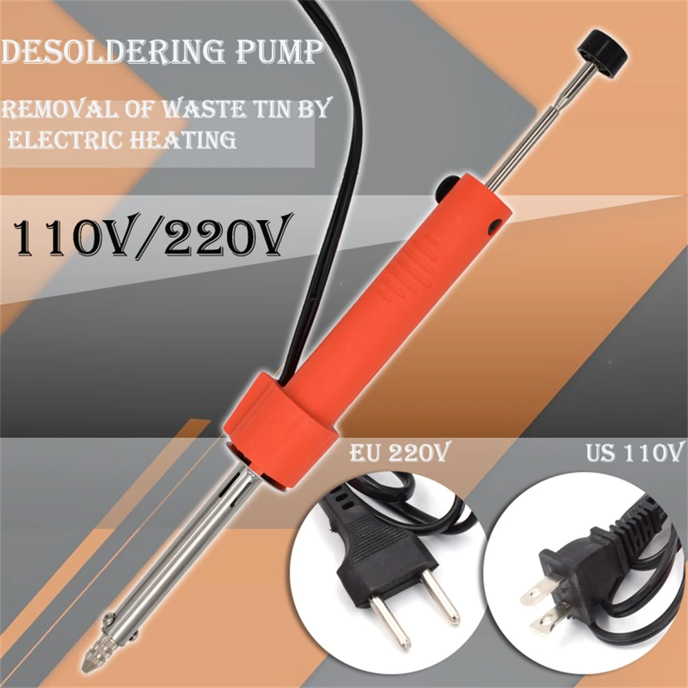 Desoldering Suction Pump Electrothermal Vacuum 36W 220V High Power EU Durable Dual Purpose Tool