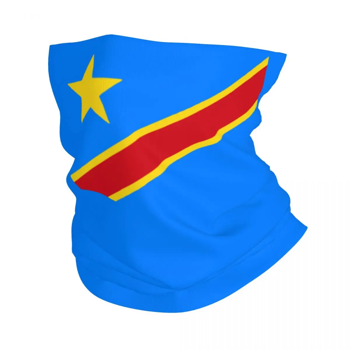 

Flag Of Congo Kinshasa Zaire Bandana Neck Gaiter Printed Mask Scarf Warm Headband Riding for Men Women Adult All Season