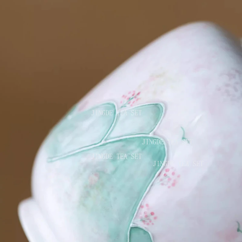 Ceramic Powder and Dai Hand-painted Remote Mountain Tea Sealed Jar Household Chinese Large Tea Moisture-proof Jar