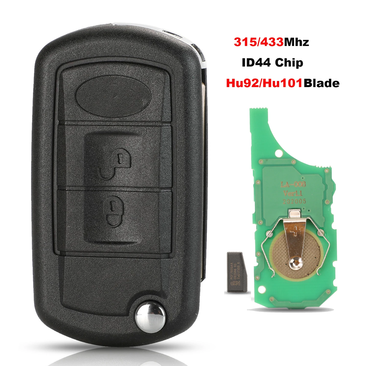 Jingyuqin Fernbedienung Flip Auto Schlüssel Abdeckung 315/433 MHZ ID44 Chip Für Land Rover Range Rover Vogue (2002 - 2006) – Detail 1