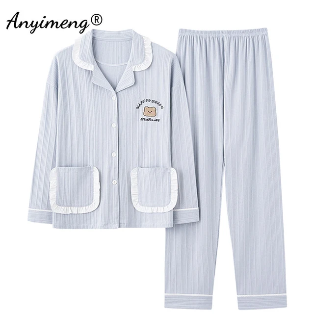 Cute Korean Pajamas Women, Korean Pajama Set Winter