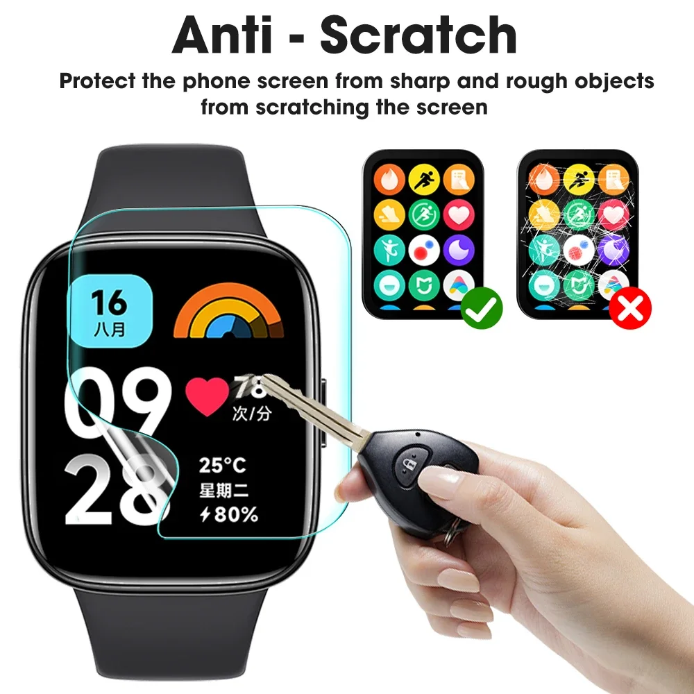 Clear Screen Protector Hydrogel Film for Redmi Watch 3 4 5Active Soft Protective Films for Redmi Watch4 Watch5 Active HD Cover