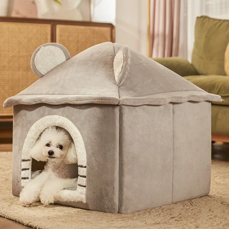 

New Kennel Winter Warm Closed Villa House Small Dog Full Removable and Washable Cat Nest Four Seasons Universal Pet Supplies
