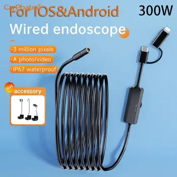 Carpbaba 300W Android Endoscope Inspection Camera 2 in 1 IOS Type-C Mini Camera for IOS iphone Waterproof Pipeline Borescope 1