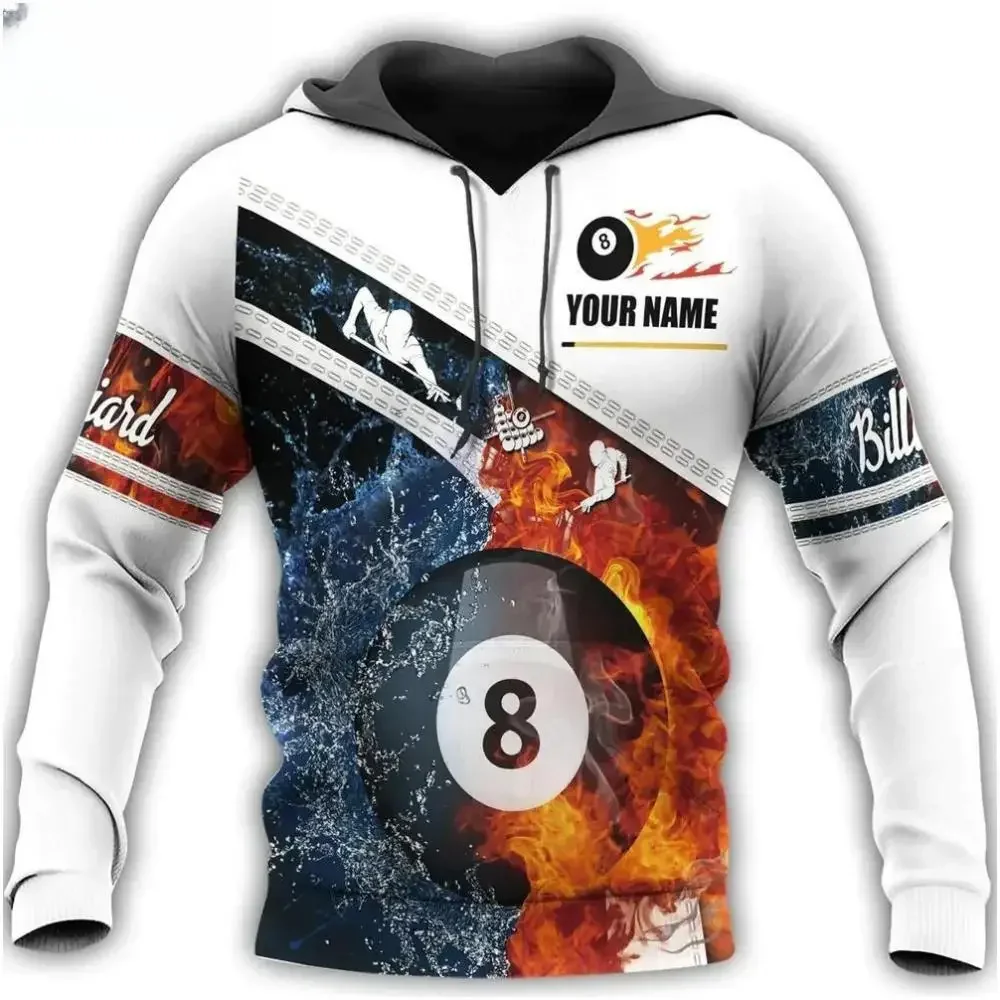 Hot Mechanic Beer Billiards Skull Men' Hoodie Sweatshirt 3D Print Fashion Autumn Winter Casual Coat Unisex Oversized Clothing