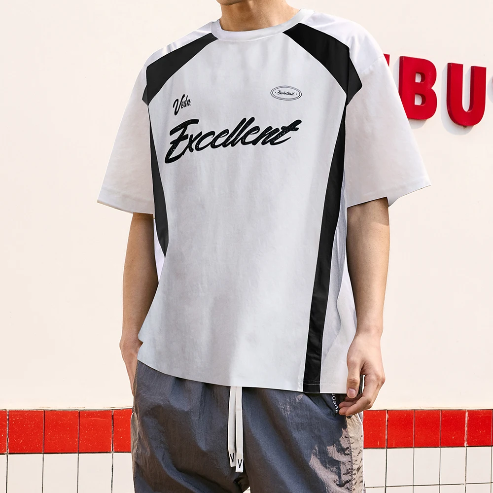 Active Sport Cotton T Shirts for Men Loose Athletic Running Gym Workout Short Sleeve Tee for Running Basketball Jersey