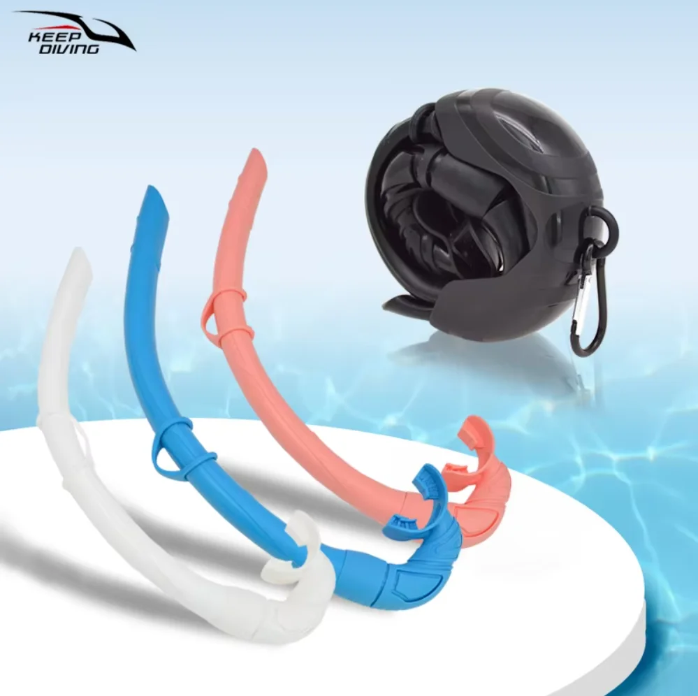Snorkeling Full Silicone Wet Type Snorkel Tube Foldable Snorkel With Buckle Free Diving Scuba Swim Equipment 1Pcs
