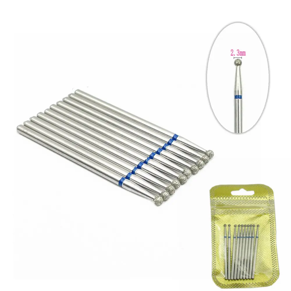 10pcs D Series Ball Shape Nail Diamond Drill Bit For Electric Manicure Machine Accessories  Mills Cutter Ce Passed 5