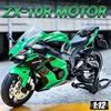 1:12 Kawasaki Ninja ZX10R Alloy Die Cast Motorcycle Model Toy Vehicle Collection Sound and Light Off Road Autocycle Toys Car 1