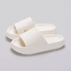 Summer Non-slip Soft Cloud Slippers - Comfy Thick Platform Slides for Home and Bathroom (WHITE)