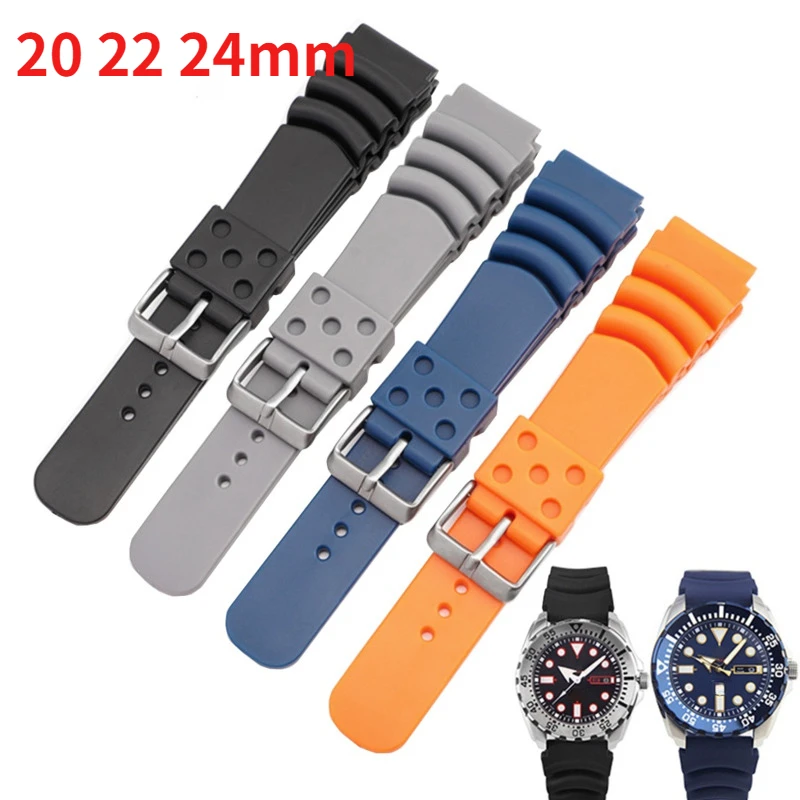 20 22 24mm Watch Band For Casio Soft Silicone Sport Wrist Band With
