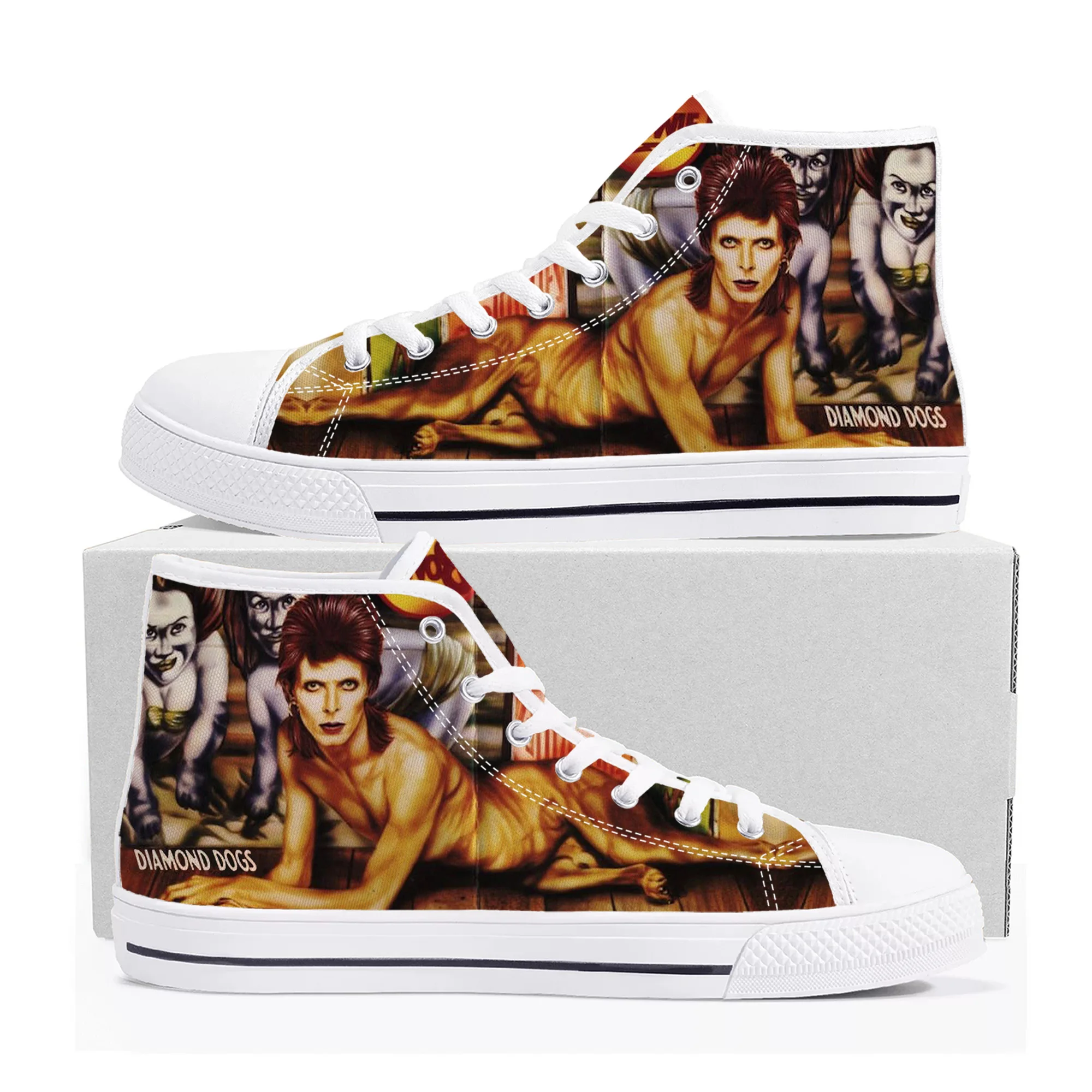 

David Rock Star Singer High Top Sneakers Mens Womens Teenager High Quality Bowie Canvas Sneaker Casual Couple Shoes Custom Shoe