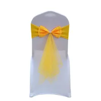 1Pcs Chair Sashes Ribbon Gauze Cover Belt Knot Bow For Hotel Country Wedding Ceremony Events Birthday Party Home Seat Decoration 2