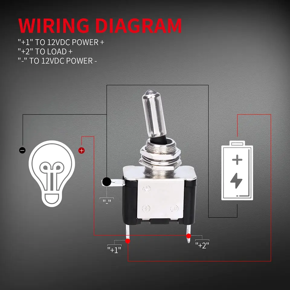 6 Interruttori A Levetta Marino Impermeabili 12V DC 15A - Per Auto, Barche E Camion - Foto 2
