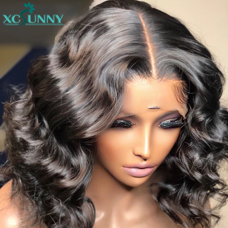 

Short Bob Wig Lace Front Human Hair Wigs Pre Plucked Brazilian Loose Wave 13x6 HD Lace Frontal Wig For Black Women Glueless
