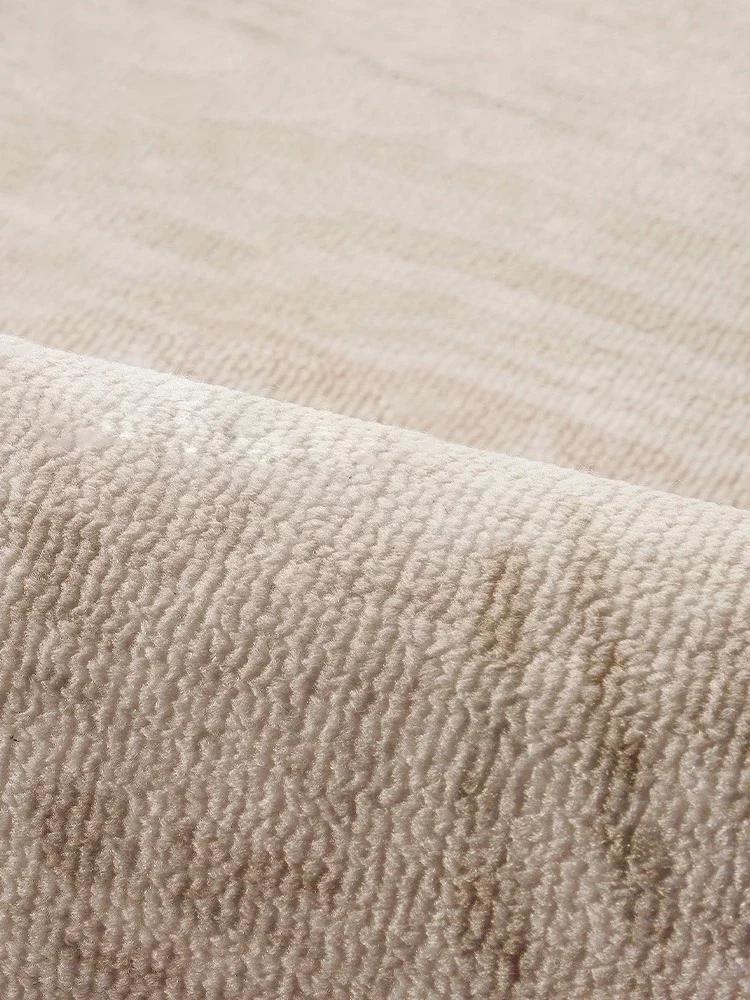 Wabi-sabi Style Living Room Carpet Beige Checkered Decorative Carpets Non-Slip Easy Care Bedroom Rug Light Luxury High-End Rugs 6