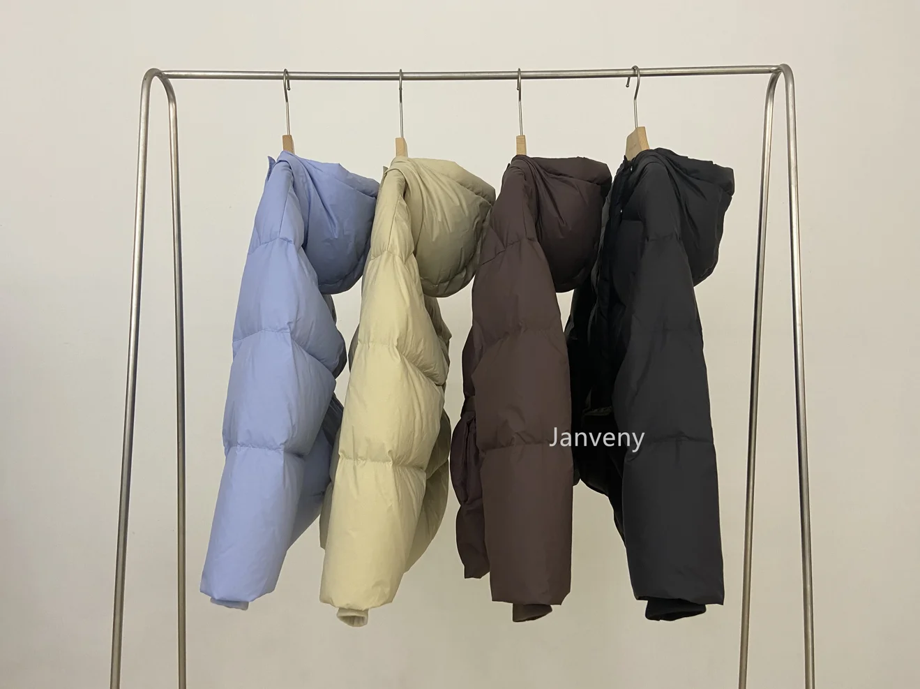 Janveny Winter Luxury Fluffy Duck Down Jacket Women Fashion Black Zipper Puffer Coat Casual Female Slim Feather Parkas With Belt