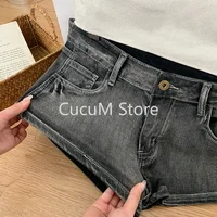 Harajuku Women's jeans Shorts y2k Grunge Vintage streetwear beach jorts clothes 2000s Denim Hot Pants Japanese 2025 summer - Image 3