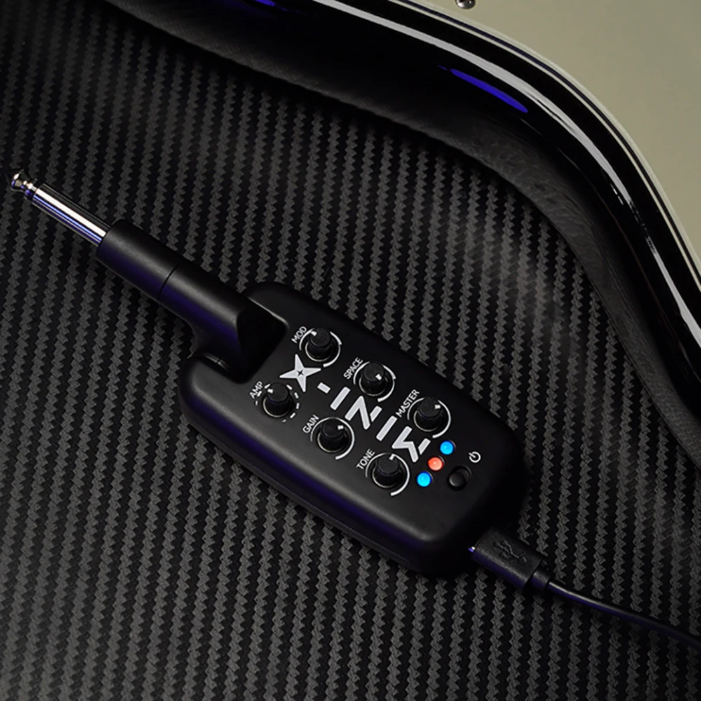 Headphone Amplifier MINI-X Portable Guitar Amp Plug Rechargeable Plug-In Amp Built-in 9 Different Amplifier Tones