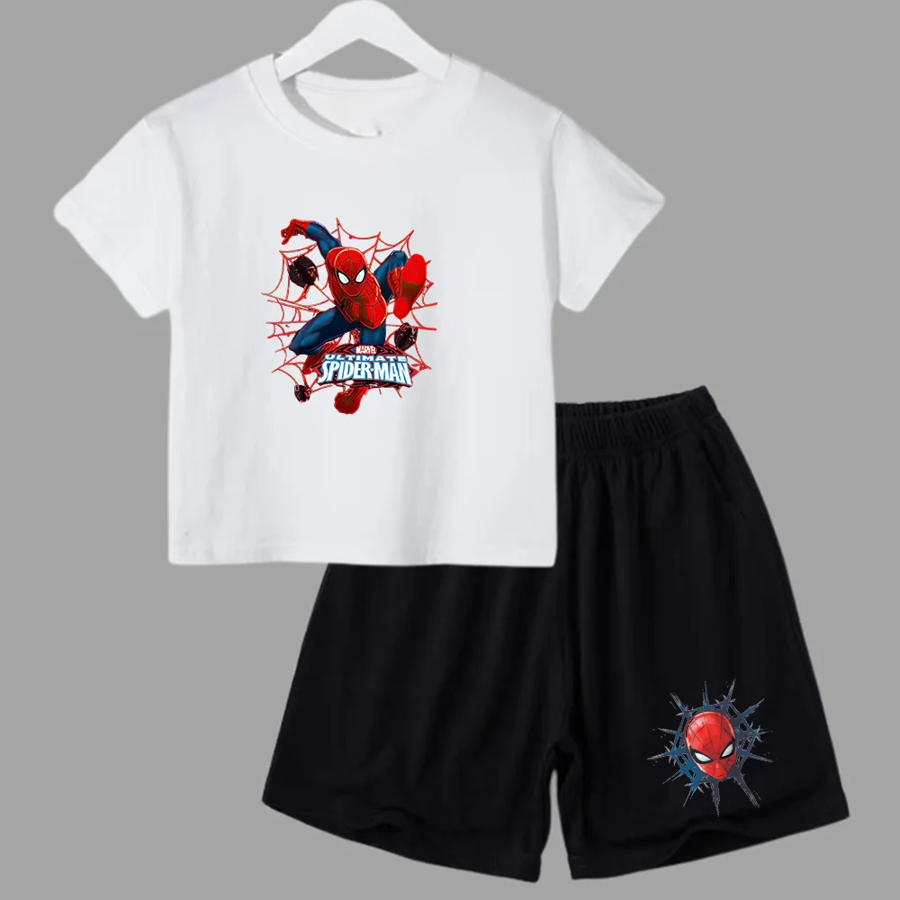 thumbnail image 1 of Conjunto de verano de Marvel Spider-Man para bebé adolescente, camiseta para niño, pantalones cortos, conjunto de 2 piezas, ropa deportiva de manga corta para niño y niña, marca de dibujos animados pa, 1 of 4