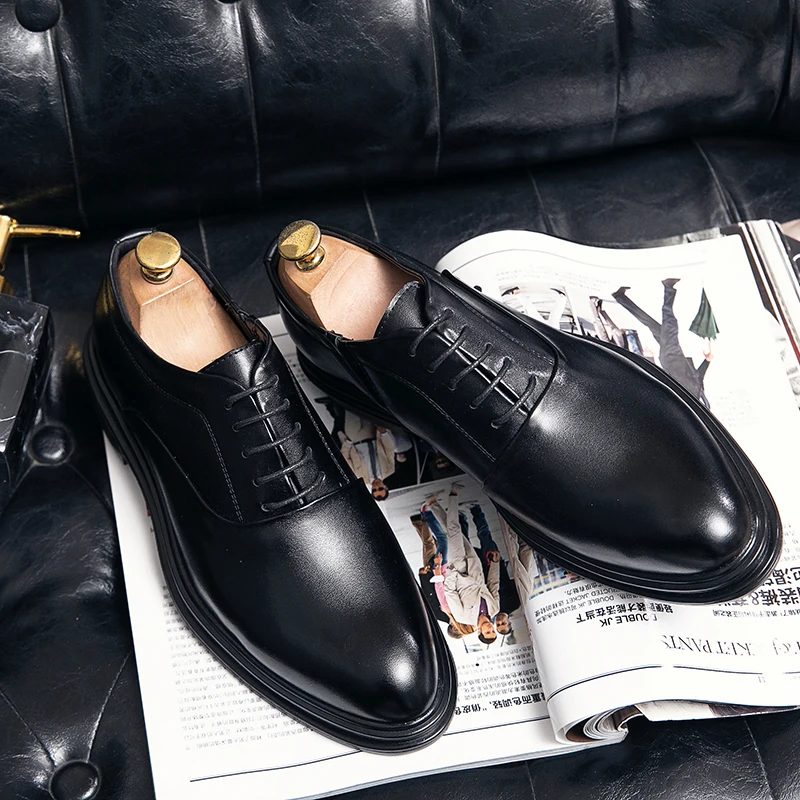 Business Formal Men's Casual Oxford Pointed Office Wedding Shoes mens brogue shoes