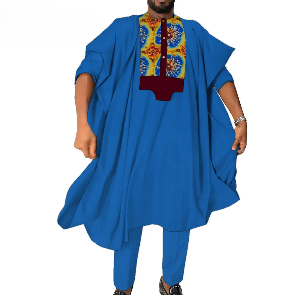 African Men Dashiki Outfit Plus Size Traditional Nigerian Agbada