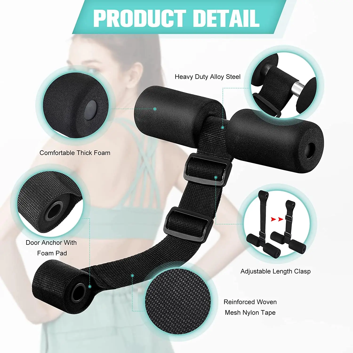 1Pcs Hamstring Curl Strap Nordic Home Workout Gear