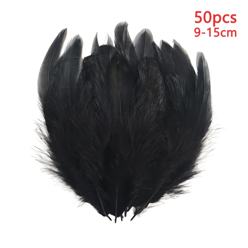 9-15cm Schwarze Gänsefedern, Großpackung 50 Stück, Lange Große Dekorationsfedern für Basteln, Karneval, Blumenhüte, Fascinatoren, Bilder – Detail 7