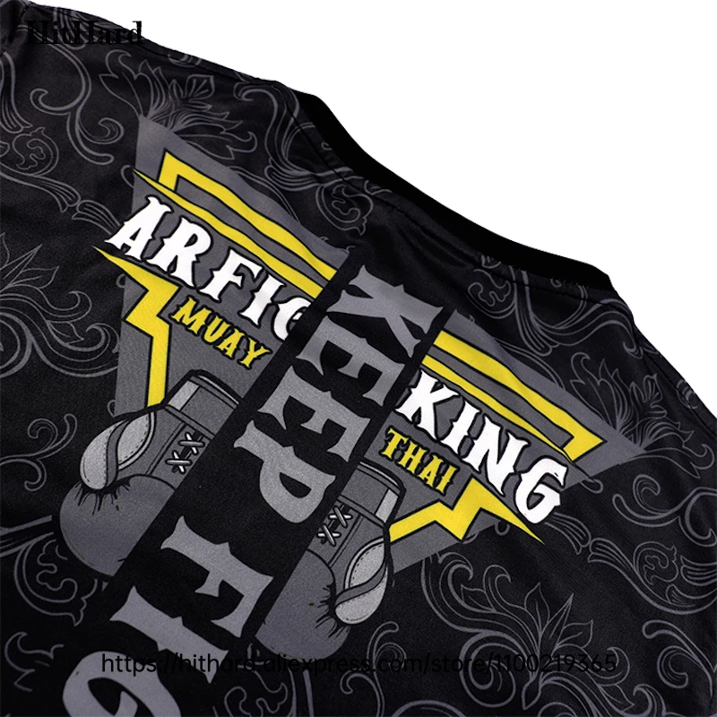 Muay Thai Shorts Rashguard Jiu Jitsu Boxing Uniform Martial Arts Combat MMA Training Clothing Men Women Fight Kickboxing Shorts