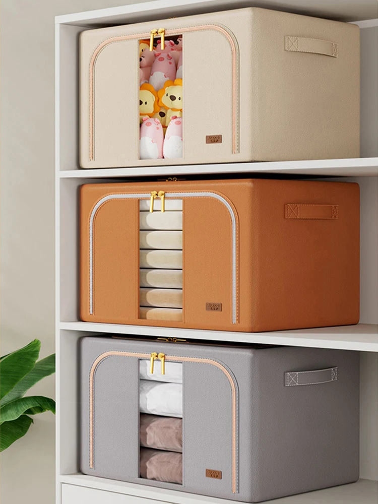 Joybos Foldable Leather Storage Box for Clothes Large Capacity Quilt