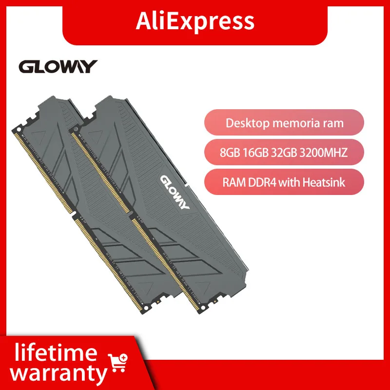 Gloway G1 series DDR4 8GB 16GB 3200MHZ 8GBx2pcs 16GBx2pcs 1.35V  Desktop  memoria ram ddr4 with Heatsink Games