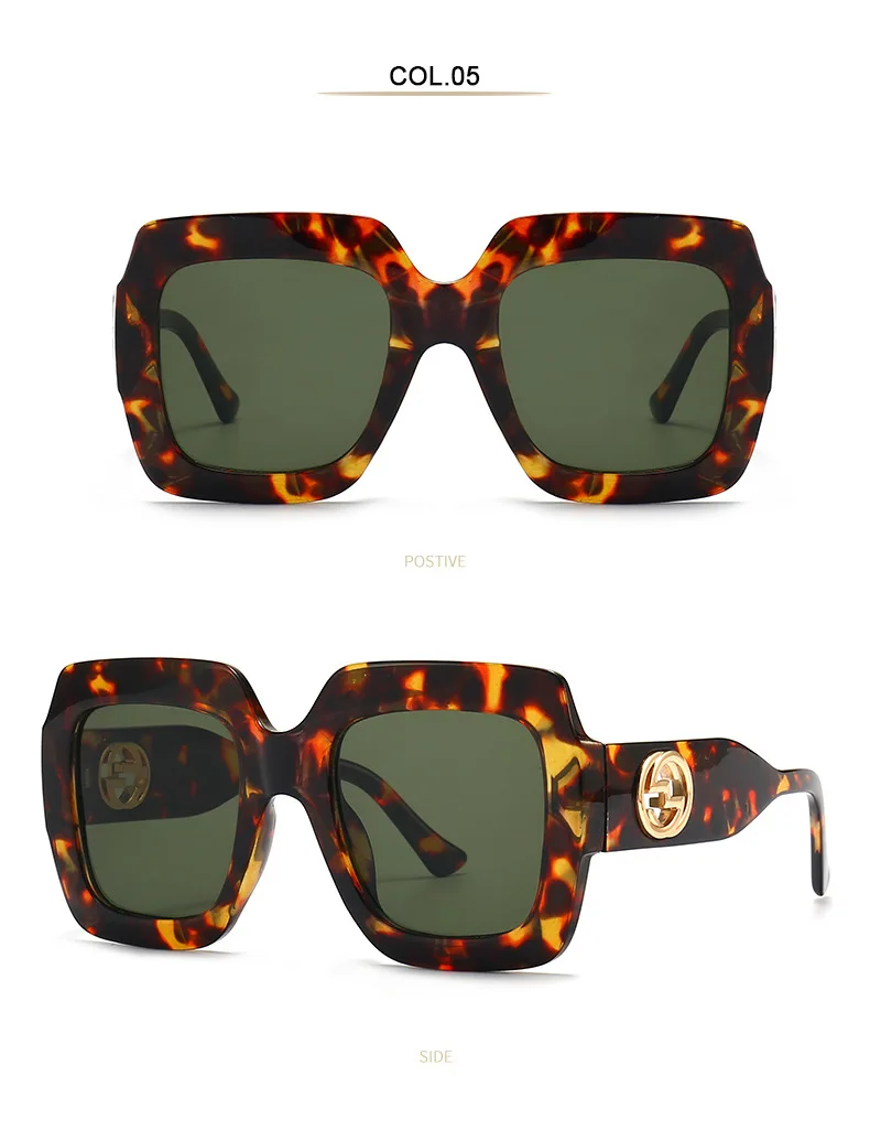 Classic Vintage Fashion Square Oversized Sunglasses Women Men Luxury Brand Designer Travel Big Frame Trend Sun Glasses UV400 reader sunglasses