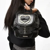 Heart Bow Dot Ita Bag Niche Spice Girl Mochila School Mochilas Mujer Advanced Sense Backpack 2025 New Portable Women Bags 2
