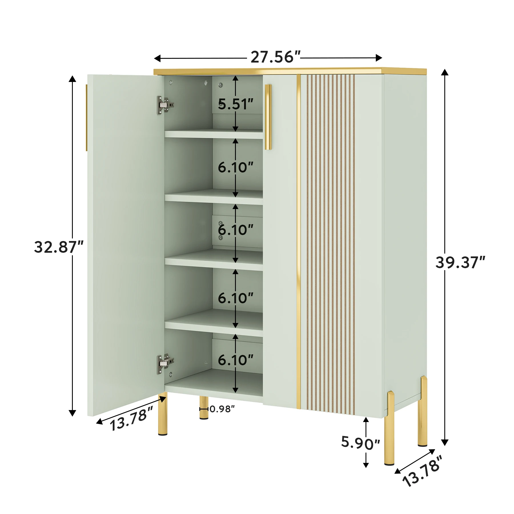 Tribesigns 6-Tier Shoe Cabinet with Doors, Wooden Shoe Storage Cabinet with Adjustable Shelves for Entryway, Hallway, Bedroom