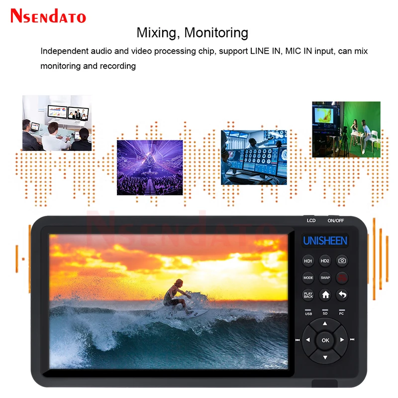 UR500 UR500A HDMI  ڴ ĸó ڽ,  SD ÷ USB ̺  ĸó ڽ, OBS, Xsplit, ̾ĳƮ, 4K, 7 ġ