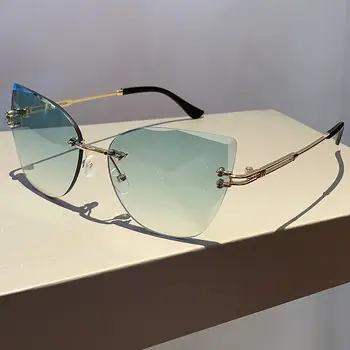 New Sunglasses Man Woman High Quality Cat Eye Metal Frame Glasses Unisex Fashion Brand Sun Glasses Versatile Trend Outdoor Sh
