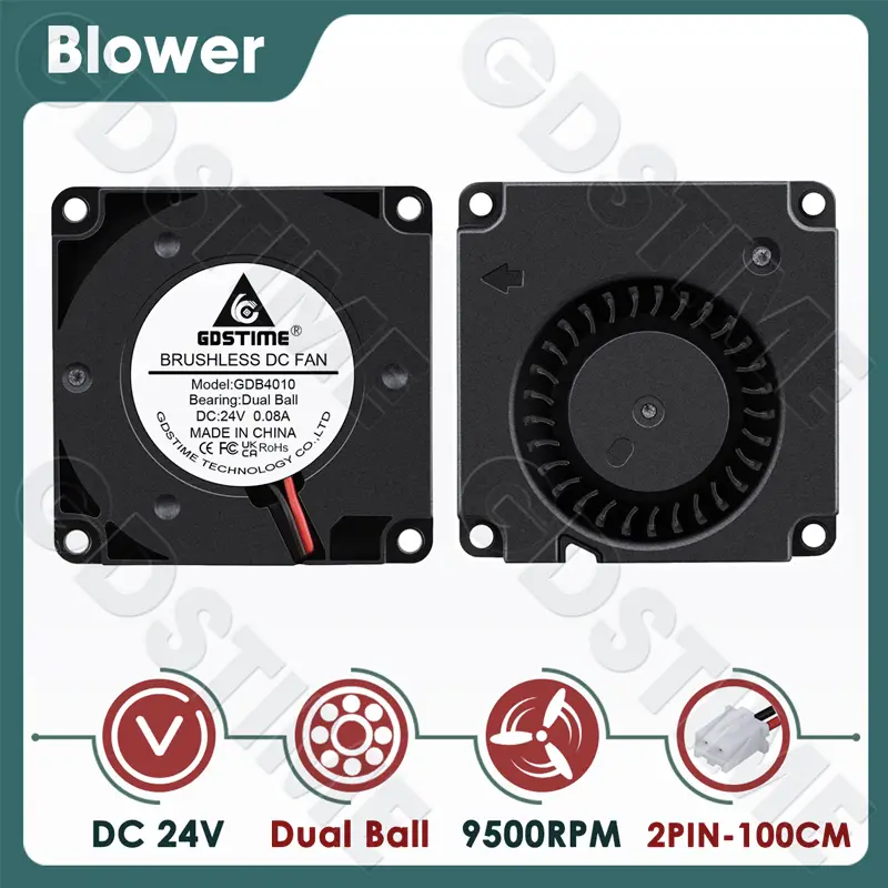 Gdstime 4010 Fan 24V 12V 5V 40MM*10MM DC Brushless Blower Fan 40MM Radial Fan 4CM Turbo Radiator for 3D Printer Accessories Part image 8